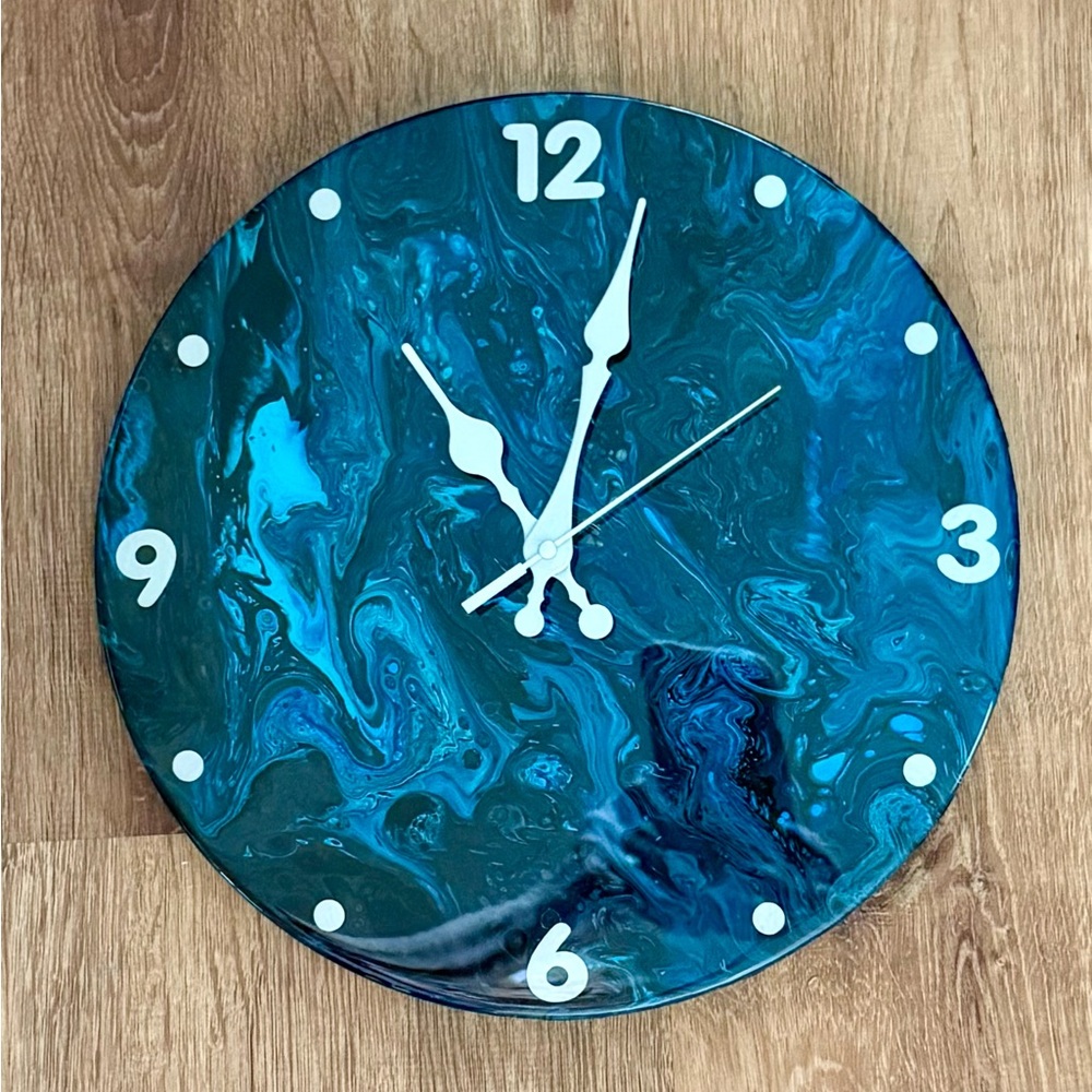 Blue Abstract Wall Clock